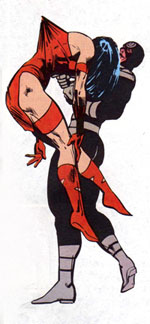 Elektra ferita a morte in una storia di Daredevil