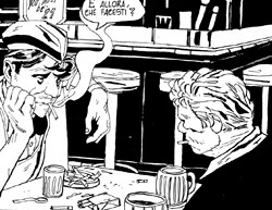 Alack Sinner nel suo bar preferito in Conversando con Joer Alack Sinner nel suo bar preferito in Conversando con Joe