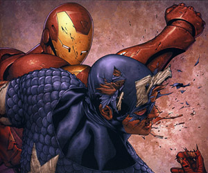 Capitan America ed Iron Man si picchiano selvaggiamente Capitan America ed Iron Man si picchiano selvaggiamente