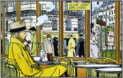 Max Fridman in un caffé francese Max Fridman in un caffé francese