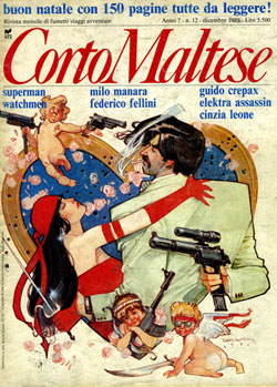 Elektra Assassin sulla copertina della rivista Corto Maltese