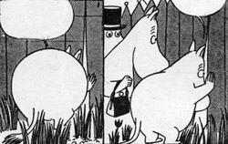 Una classica prima vignetta di un episodio dei Moomin