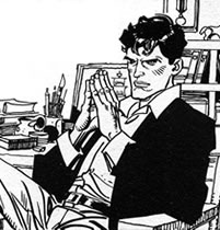 Dylan Dog seduto - disegno di Ferdinando Tacconi