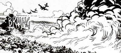 Aerei bombardano la foresta per spianare la strada Aerei bombardano la foresta per spianare la strada