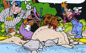 Alcuni degli stravaganti personaggi che popolano il fumetto Topolino e il fiume del tempo