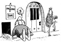 Il prigione in una delle sue tante evasioni